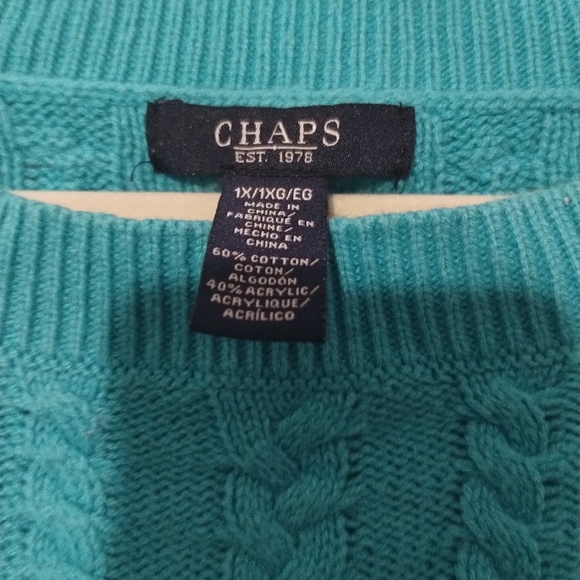 Nice turquoise Chaps sweater - Picture 3 of 4